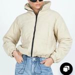 Princess Polly - Corduroy Puffer Jacket in Beige Photo 3