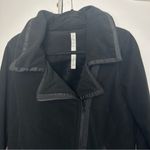 Lululemon Moto Jacket Fleece Black with Asymmetrical Zipper Photo 3