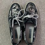 Sperry  Topsider Silver and Black Camo Leopard Design Size 6M Photo 0