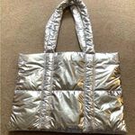 Bath & Body Works  Tote 2024 Black Friday Silver PUFFY Bag New Photo 0