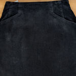 Vintage UK Made Black Cotton Corduroy Skirt Size 10 Photo 3