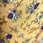 Patrons of Peace  Mustard Yellow Boho Floral Kimono Shawl Cover-Up Top Size Small Photo 1