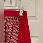 Unique Vintage Red Gingham Cherry Print Rye Swing Skirt Photo 3