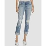 AQUA NWT ‎ Pearl Embellished Distressed Straight Leg Jeans Ankle Cropped Size 24 Photo 2