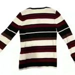 Velvet Heart New  Womens Sizes XS / S White Burgundy Black Stripe Rib Knit Henley Photo 1