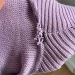 Charlotte Russe Purple Gray Stiped Zipper Collar long sleeve sweater Photo 3