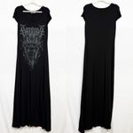 KILLSTAR Bellow Maxi Dress Baphomet Graphic Print Grunge Goth Gothic Punk Black Photo 1