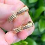 Vintage Avon Clip On Earrings | Reversible Blue White Gold Jewelry Photo 6