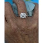 2 carat Moissanite Square Cut Ring with Moissanite Accents Size 7 Silver Photo 5