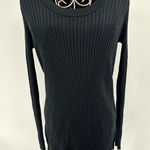 Athleta black double side split ribbed long sleeve sweater size medium Photo 0