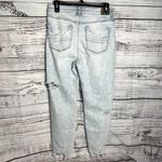 American Eagle Mom Jeans High Waisted High Rise Ripped Light Wash 6 Blue Photo 3