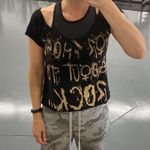 AC/DC for those about to rock studded concert tee cropped black medium Photo 6