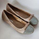 Franco Sarto Centara 2 Nude Mesh Metal Captoe Bow Ballet Flats Size 7½ Photo 0