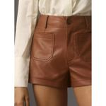Maeve NWT Anthropologie  Colette Brown Faux Leather Shorts Minimalist Luxe Sz 26 Photo 8