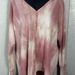 Balance Collection  Pink and Beige Long Sleeve V Neck Size 1X EUC Photo 0
