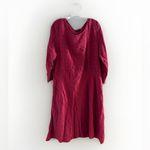 LISA BAYNE Red Grid 100% Linen Pullover Dress Kaftan Size XL Lagenlook Pockets Photo 2