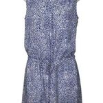Hilary Radley sleeveless drawstring shift dress navy blue white cheetah - Size 2 Photo 0