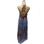 WAYF  Botanical Flyaway Cornflower Blue Floral Women’s Sleeveless Maxi Dress Lrg Photo 9