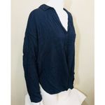 BDG  Medium Shirt Navy Blue Micro Stripe Blouse Hem Photo 6