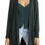 Madewell Dark Green KENT Open Front Patch Pocket Cardigan XXS Photo 0