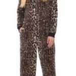 Nick & Nora Nick & Nora Women's Leopard Print Fleece Footed Pajamas Onesie Sleepwear Medium Photo 1
