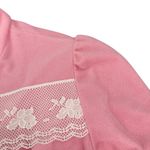 Vintage 1970s Valetta Pink Dressing Gown Nightgown Lace Embroidery Medium Photo 5