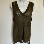 Anthropologie Olive Mesh Knit Top Photo 2