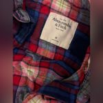 Abercrombie & Fitch  red white blue flannel long sleeve button down shirt Photo 1