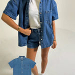 PARKE  Denim Short Sleeve Shirt Photo 0