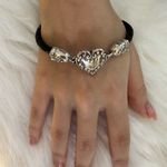 Brighton  Silver Heart leather Bracelet Photo 3