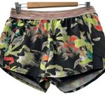 Avia  Shorts Women's Size Medium Gray Green Pink Floral Print Mid Rise Activewear Photo 0