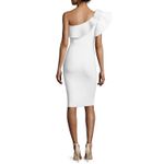 Chiara Boni  Elisse One-Shoulder Ruffle Sheath Cocktail Dress Size‎ 2 Photo 2