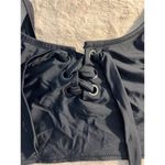 Aerie  Women's Black Lace-Up Bikini Top Standard Size L Photo 1