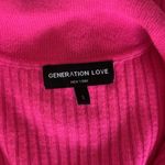 Generation Love  Hot Pink Ribbed Knit Wool Blend Henley Sweater Small Photo 3