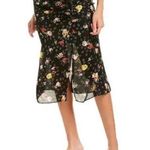 Veronica Beard  Black Floral Vanity Silk Midi Skirt Size 4 Photo 1