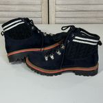 Torrid Faux Suede Sweater Knit Hiker Ankle Boot Navy Blue-7W Photo 4