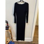SKIMS New Ribbed Soft Lounge Dress Long Sleeve Square Neck Maxi Black Size 2X Photo 2