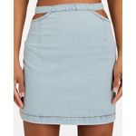 We Wore What Cut-Out Denim Mini Skirt Size Large Photo 2