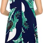 NWT!! Molerani Tropical Leaf Print Sleeveless Floral Swing Dress Blue Size M Photo 3