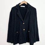 Free People Reign Textured knit Blazer Black Shabby Chic Bohemian size XS Photo 2