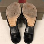 Cole Haan  black sandals with tan stitching womens size 8.5 kitten heels "ARUBA" Photo 4
