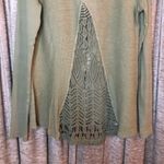 Soft Surroundings  Green Zip Up Crochet Back Panel Lightweight Jacket Size Medium Photo 11