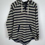 Eddie Bauer  Navy Striped Hooded Sweatshirt Size 2xlarge Photo 0