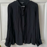 J.Crew Tie-Neck Black Top Size 22 Photo 0