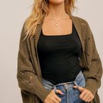 VICI PRESLEY SCALLOPED EDGE POINTELLE KNIT CARDIGAN Photo 2