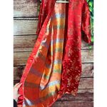 Vintage Kimono Robe 100% Silk Japanese Dragons Red Rainbow XXL PTP 24" Photo 1
