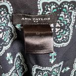 Ann Taylor long sleeve vneck aqua print blouse top size medium Photo 5