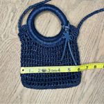 Manebi Net Bag Raffia Crochet Crossbody Navy Blue Mini Bag Photo 5
