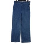 J.Crew  Slim Wide Leg Cropped Sailor Nautical Stripe Denim Jean 26 Blue White Photo 10