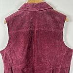 Dennis Basso  Suede Vest Womens Sz 1X Plus Genuine Leather Wine Burgundy Full Zip Photo 3